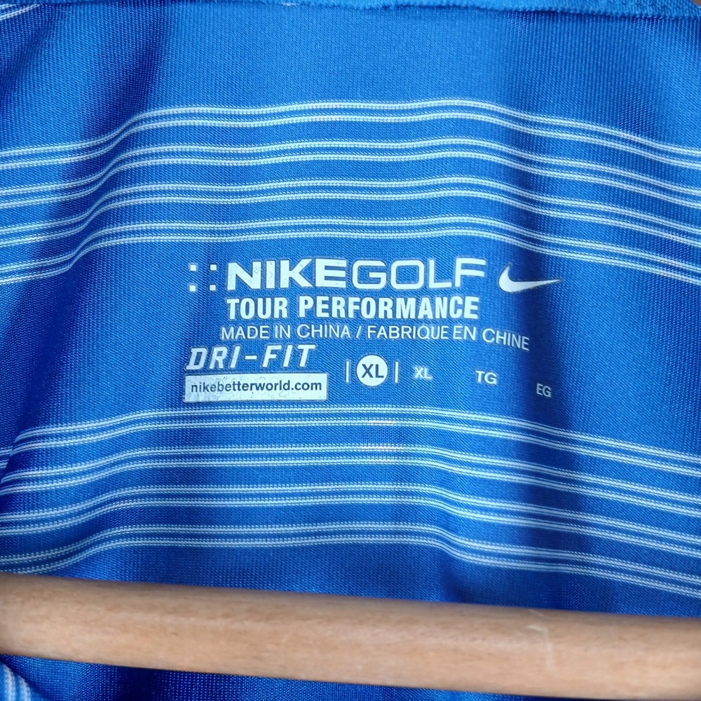 Nike Golf Florida Gators Polo Shirt XL Blue Striped Dri-FIT EUC - Picture 4 of 10